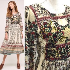 Anthropologie Bhanuni Far Fields Midi Dress Sz 8